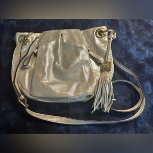 Vince Calmuto Silver Crossbody Leather Bag